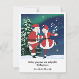 Fun Santa und Mrs Claus tanzen Weihnachtskarte Feiertagskarte