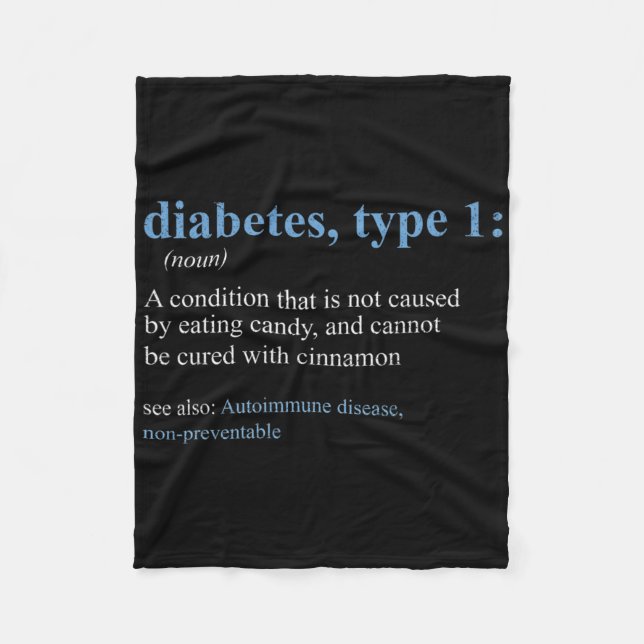 Fun Sarcasm T1d Diabetes Definition Bewusstsein Fleecedecke (Vorderseite)