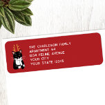 Fun Sarcastic Christmas Cat Rücksendeadresse<br><div class="desc">Eine gefüttert und sarkastische Schwarz-Weiß Katze mit Weihnachtsliedern für Tierliebhaber. Originelle Kunst von Nic Squirrell. Ändern Sie den Namen und die Adresse,  um anzupassen.</div>