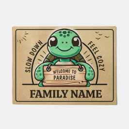 Fun Schildkrötendesign, adaptierbar, für warme Fam Fußmatte