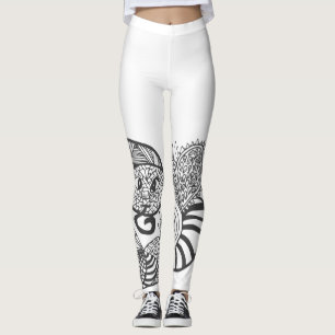 Fun Schlange Doodle-Muster Leggings