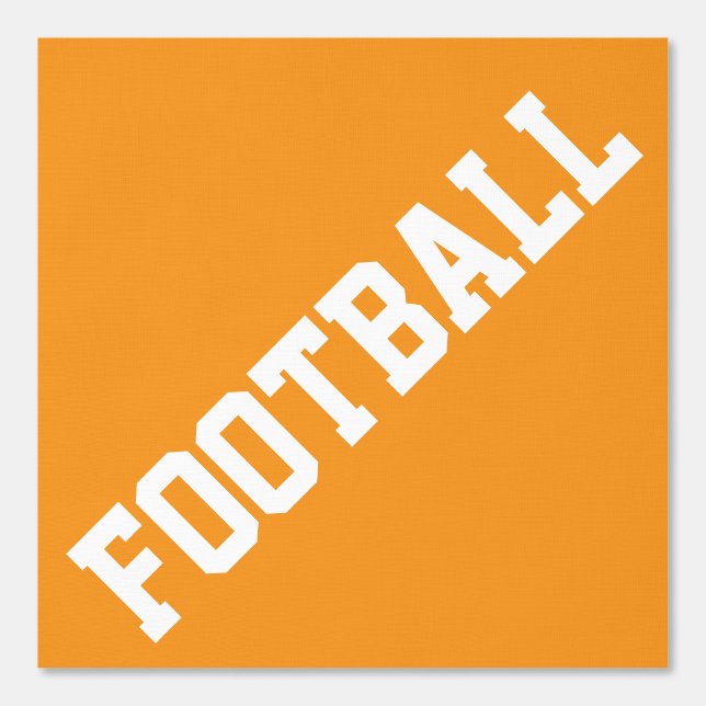Fun schlanker weißer FUSSBALL-Text auf hellorange Tapete (Vorderseite)