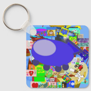 Fun Schlüsselanhänger Spaceship Cartoon Charaktere