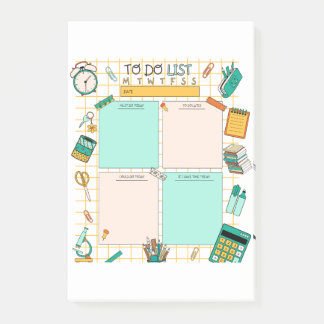 Fun School Kind grün Orange zu tun Liste Post-it Klebezettel