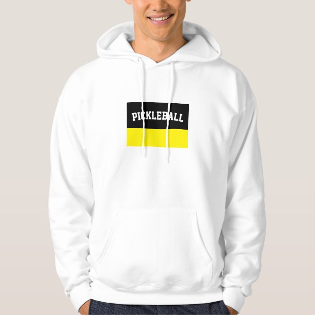 Fun Schwarz, lebhaft, gelb, Farbblock, Pickleball  Hoodie (Vorderseite)