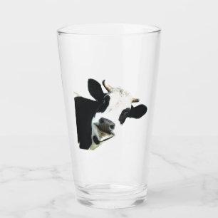 Fun Schwarz-weiße Holstein Kuh Farm Glas
