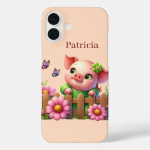 Fun Schweine Liebhaber Ihren Namen sechzehn iPhone 16 Plus Hülle