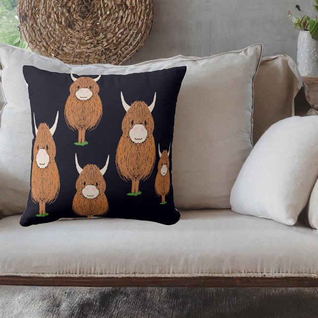 Fun Scottish Highland Cow Kissen (Von Creator hochgeladen)