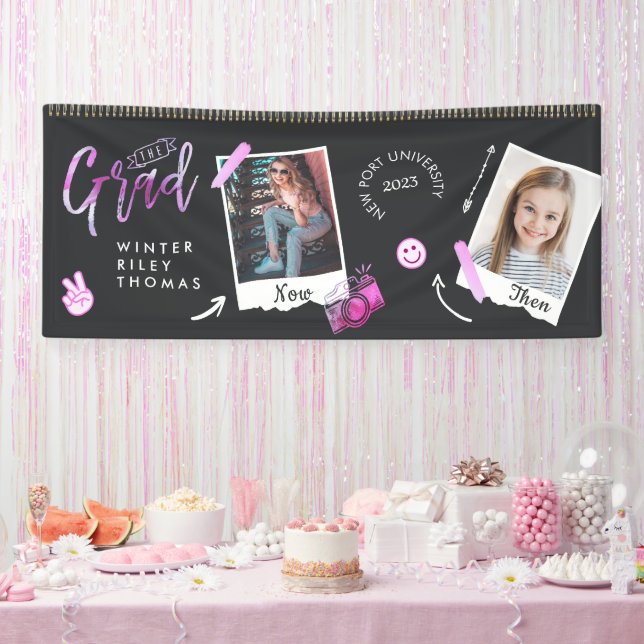 Fun Scrapbook Foto Album Notebook dann & Now Grad Banner (Party)