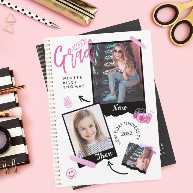 Fun Scrapbook Foto Album Notebook dann & Now Grad Einladung (Von Creator hochgeladen)