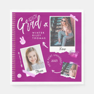 Fun Scrapbook Foto Album Notebook dann & Now Grad Serviette