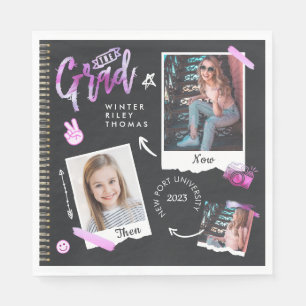 Fun Scrapbook Foto Album Notebook dann & Now Grad Serviette