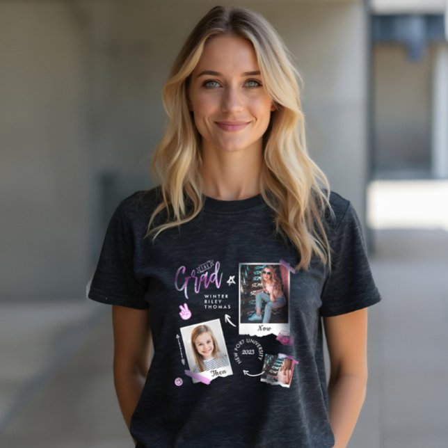 Fun Scrapbook Foto Album Notebook dann & Now Grad Tri-Blend Shirt (Fun Scrapbook Photo Album Notebook Then & Now Grad Tri-Blend Shirt)