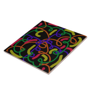 Fun Scribbles Art Doodles Colorful Küche Fliese