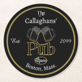 Fun Script Text Pub w Bers Drink Coasters Runder Pappuntersetzer