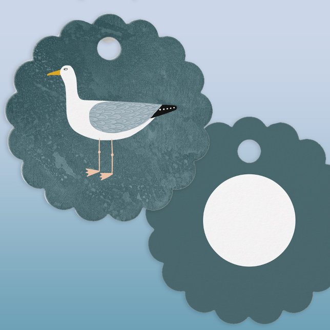 Fun Seagull Geschenkanhänger (Fun seagull nautical coastal theme favor tags)