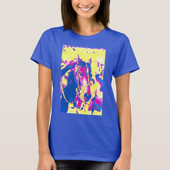 Fun Seattle Slew Thoroughbred Racehorse Watercolor T-Shirt (Vorderseite)