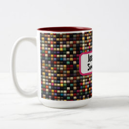 Fun Seeing Lover Colorful Thread Name Zweifarbige Tasse