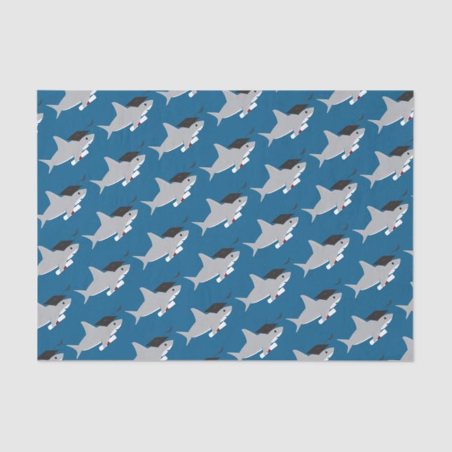 Fun Shark Abschluss Seidenpapier (Vorderseite)