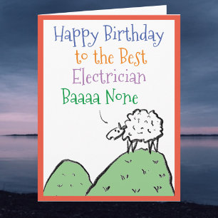Fun Sheep Design Happy Geburtstag zu einem Elektri Karte