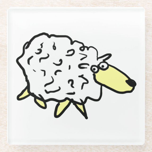 Fun Sheep Glasuntersetzer (Vorderseite)