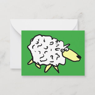 Fun Sheep im Stil eines Cartoon Mitteilungskarte