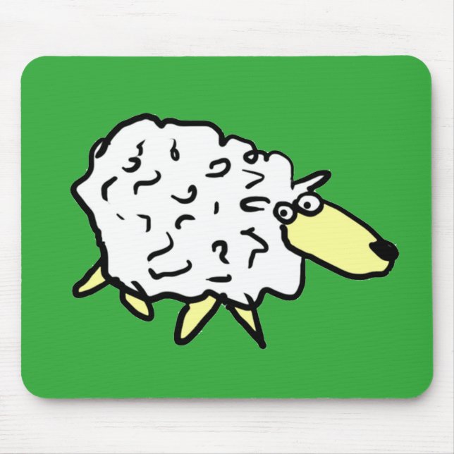 Fun Sheep im Stil eines Cartoon Mousepad (Vorne)