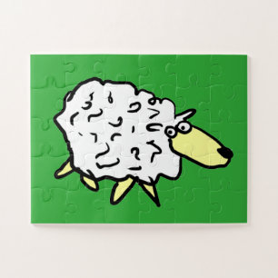 Fun Sheep im Stil eines Cartoon Puzzle