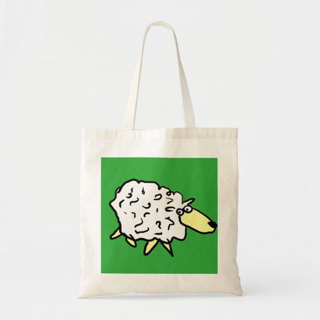 Fun Sheep im Stil eines Cartoon Tragetasche (Vorne)