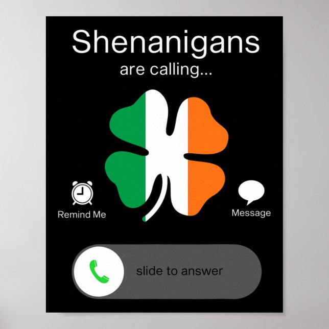 Fun Shenanigans ruft zum St Patricks Day Irish Poster (Vorne)