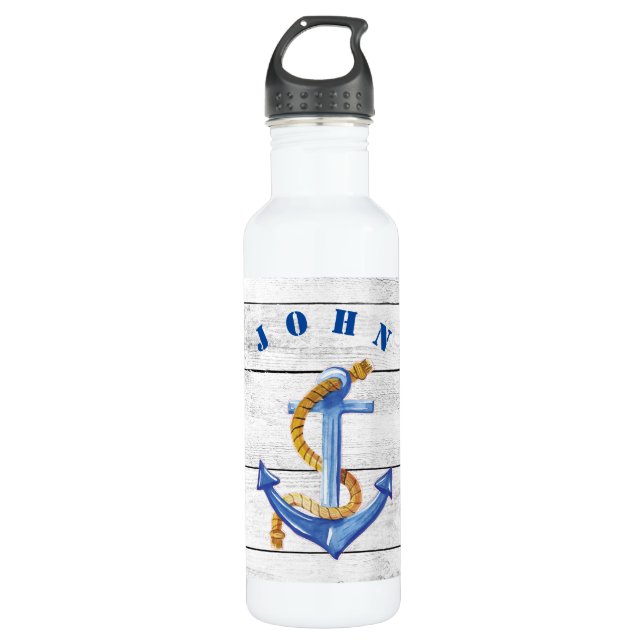 Fun Ships Anker Personalisiert Edelstahlflasche (Vorderseite)