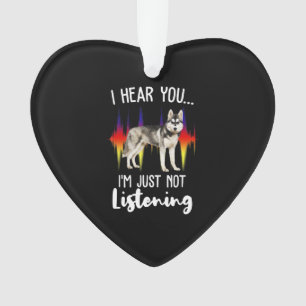 Fun Siberian Husky Hören Sie Ornament