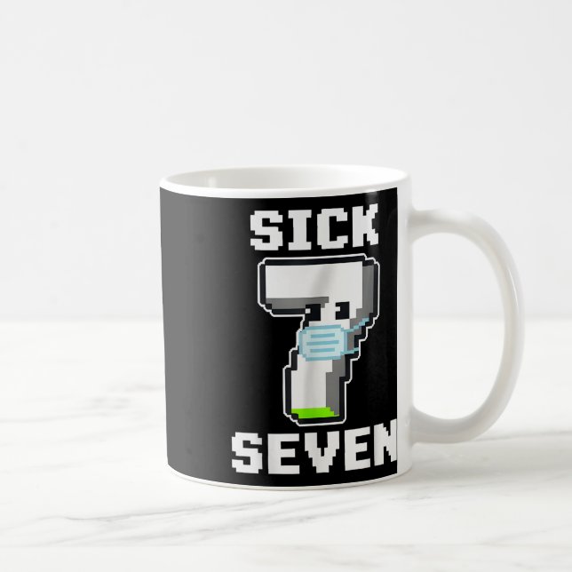 Fun Sick Seven Pixel Meme Halloween Costume Wordpl Kaffeetasse (Rechts)