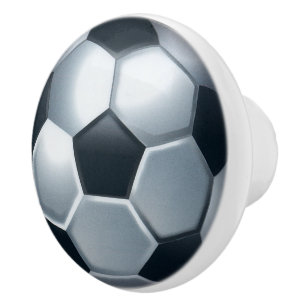 Fun silber schwarzer Fußball Wohngestaltung ziehe Keramikknauf