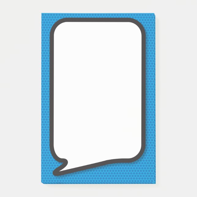 Fun Simple Blue Comic Book Speech Bubble Post-it Klebezettel (Vorderseite)