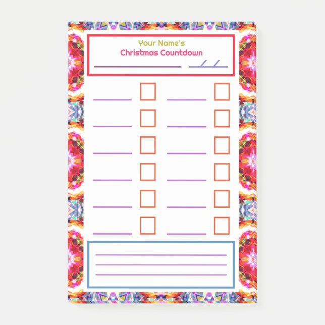 Fun Simple Christmas Star Notes Planer Organisator Post-it Klebezettel (Vorderseite)