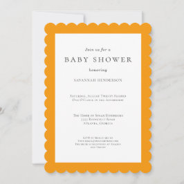 Fun Simple Orange Baby Shower Einladung