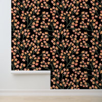Fun Simple Orange Blume Pattern auf Schwarz