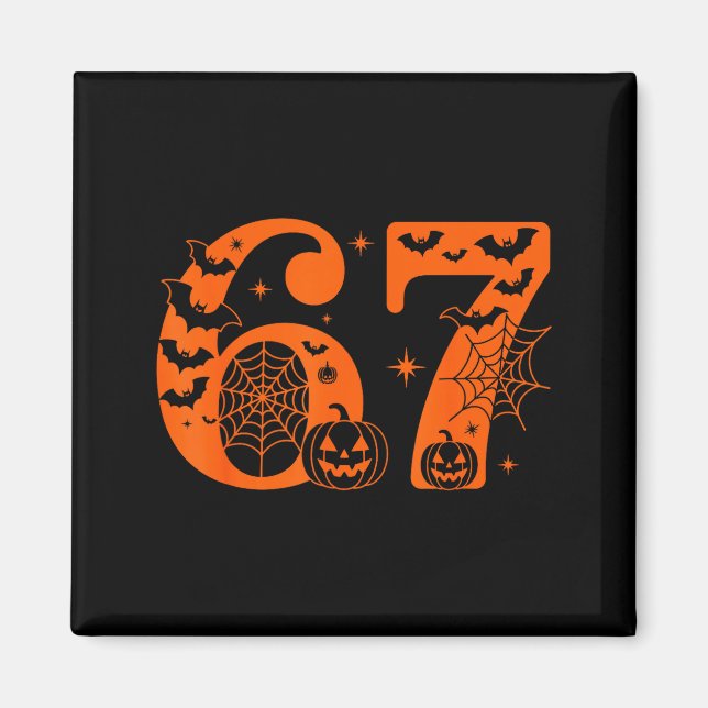 Fun Six Seven 6 7 Meme Design Couples Halloween  Magnet (Vorne)