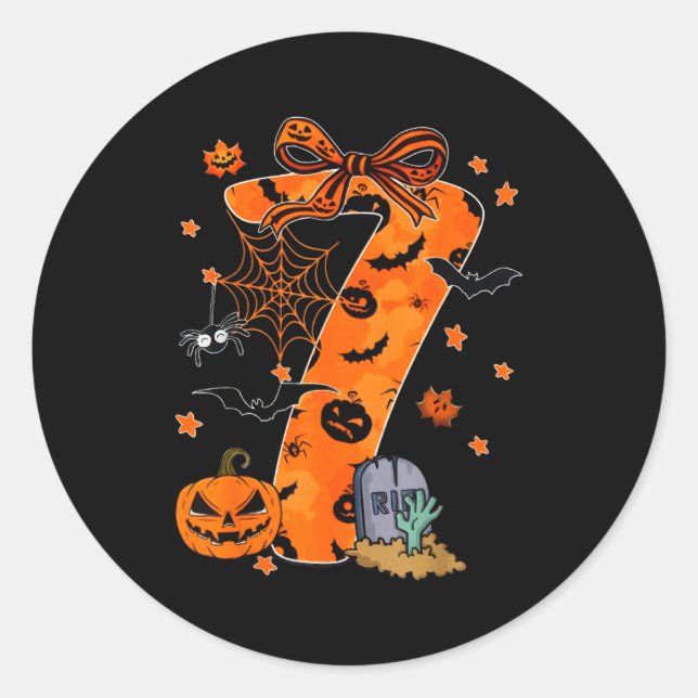 Fun Six Seven 6 7 Meme Design Couples Halloween  Runder Aufkleber (Vorderseite)