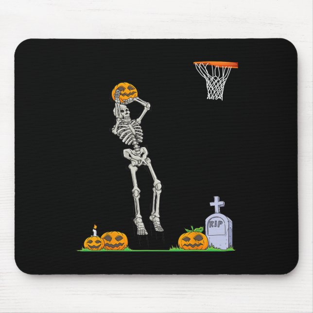 Fun Skeleton Bysketbyll Halloween Pumpkin Mousepad (Vorne)