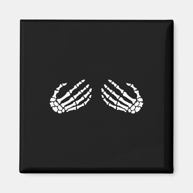 Fun Skeleton Hands Halloween GIRLS Skeleton Bra Magnet (Vorne)