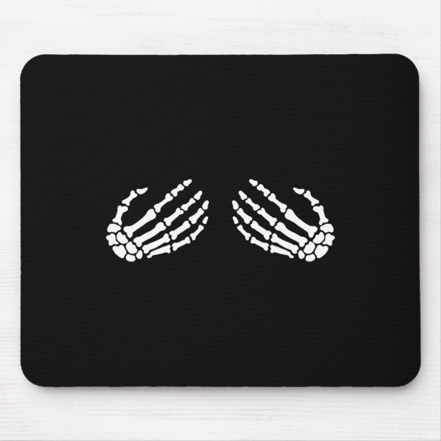 Fun Skeleton Hands Halloween GIRLS Skeleton Bra Mousepad (Vorne)