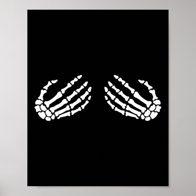 Fun Skeleton Hands Halloween GIRLS Skeleton Bra Poster (Vorne)