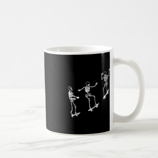 Fun Skeleton Skateboard Halloween Skateboard Sk Kaffeetasse (Rechts)