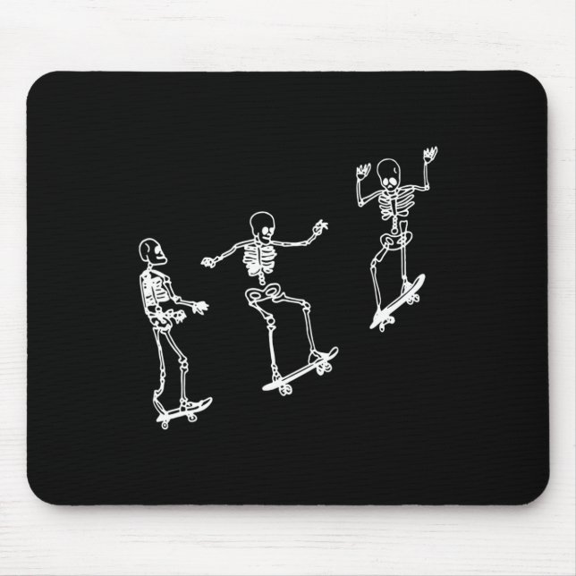 Fun Skeleton Skateboard Halloween Skateboard Sk Mousepad (Vorne)