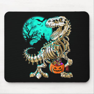Fun Skeleton TRex Halloween Boys Dino Kids Fossil Mousepad