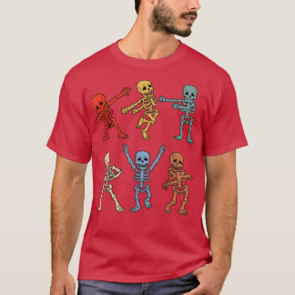 Fun Skeletons Dancing Kid Boys Girls Vintage Skele T-Shirt