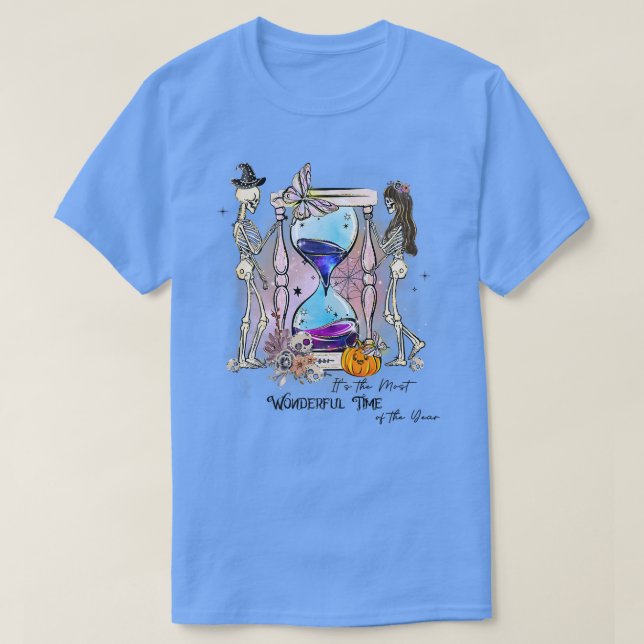 Fun Skelette Halloween T-Shirt Hourglass JackOLant (Design vorne)