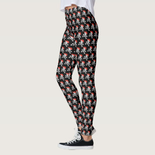 Fun Skull und Crossbones Pattern Pirate Leggings